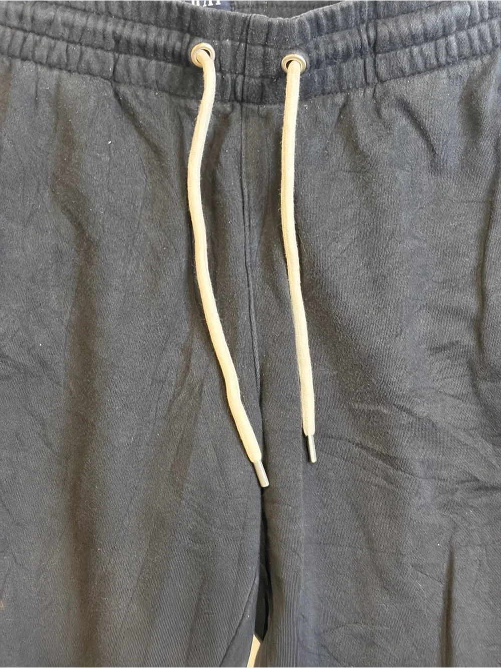 GAP Men’s Black Jogger Sweatpants with White Drawstring